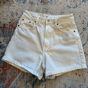 Zara Cream Jean Shorts